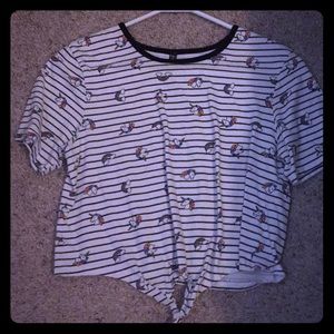 Striped unicorn crop top